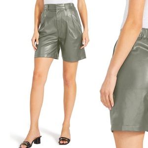 NWT BB DAKOTA faux leather green shorts